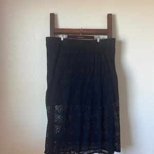 Torrid 4X black maxi skirt with sheer knit over lay.
